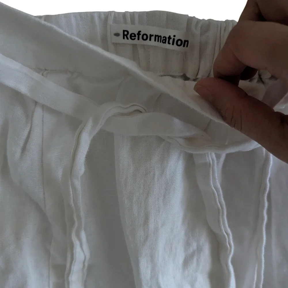 Reformation Palm linen two-piece set size 2‎ white resort vacation chic